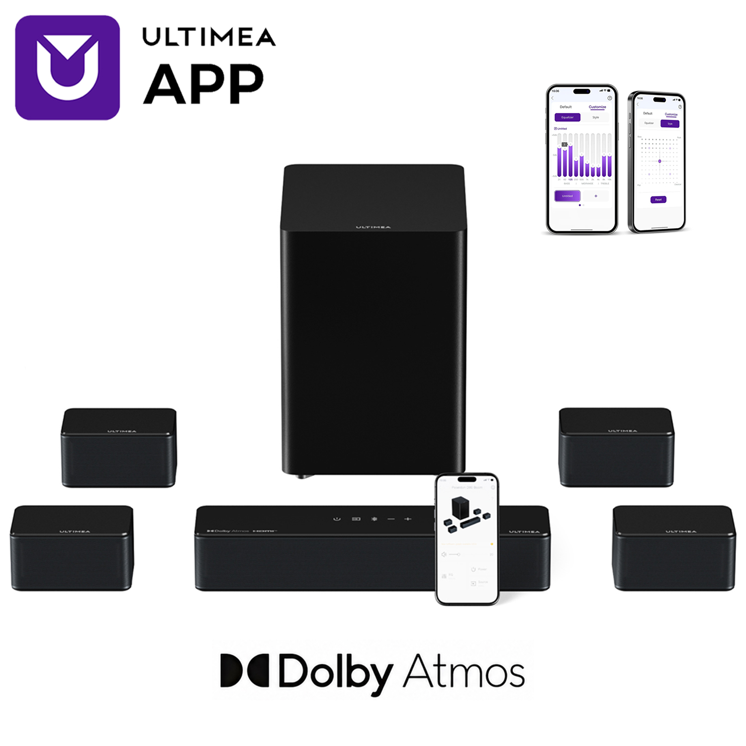 Home Cinema Dolby Atmos 7.1 - Barre de son Surround ULTIMEA Poseidon