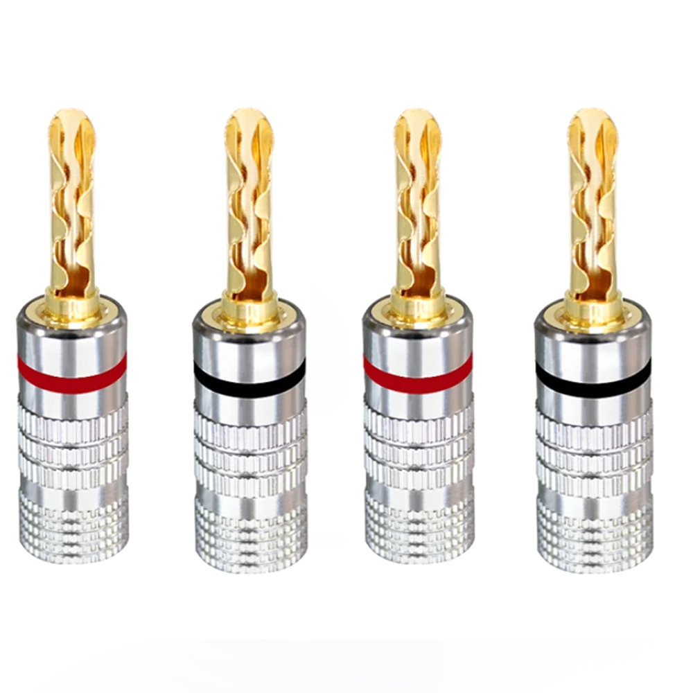 4 connecteurs banane plaqués o - Home Cinema Qualité avis et prix